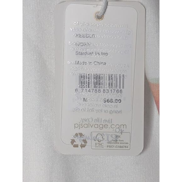 PJ SALVAGE Ivory Stardust Cozycore Loungewear Top Medium NWT basic everyday - Picture 7 of 9